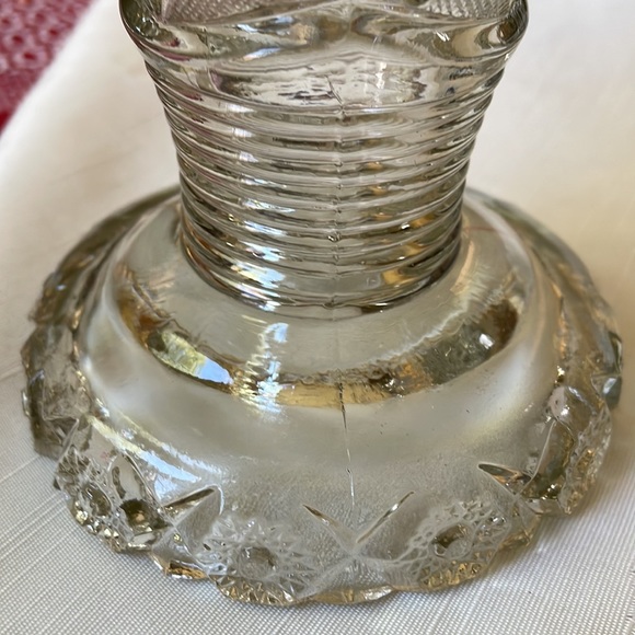 Vintage pressed Glass Punch Bowl Base Stand - Picture 4 of 8